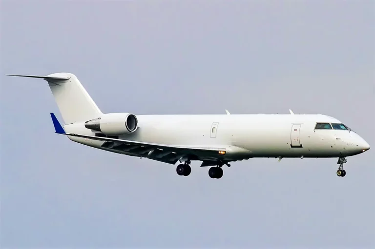 Avcon Jet Middle Easts Bombardier Challenger CRJ 200 during landing.